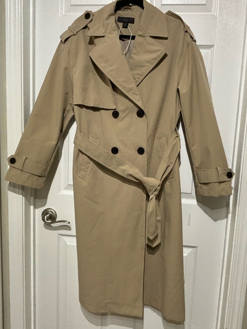 Zara Beige Double-Breasted Trench Coat with Belt